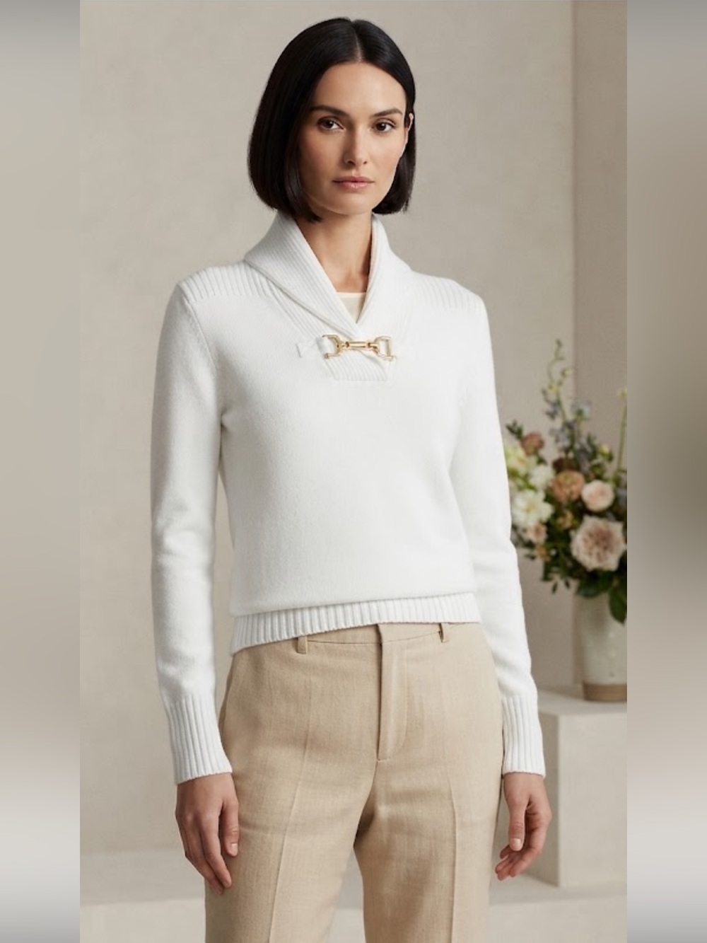 Ralph Lauren Chaps white pullover sweater